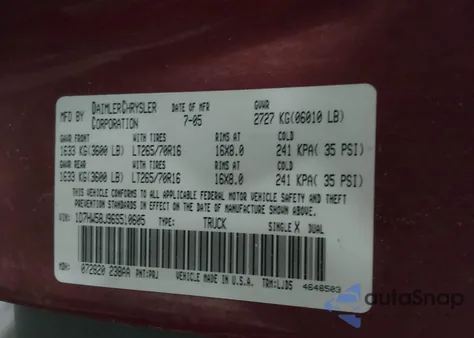 2006 Dodge Dakota Laramie z USA, uszkodzony, nr VIN 1D7HW58J96S510605